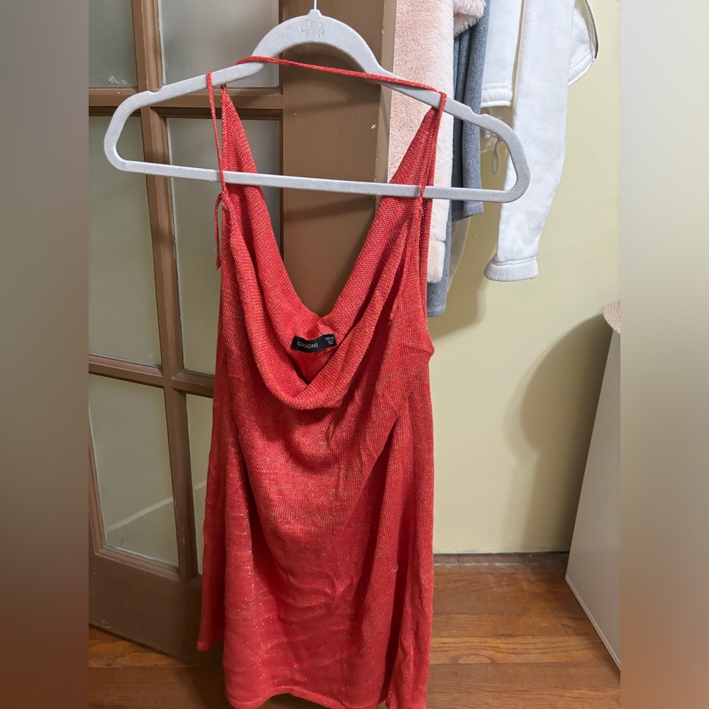 Orange shimmer coverup dress size xs/s